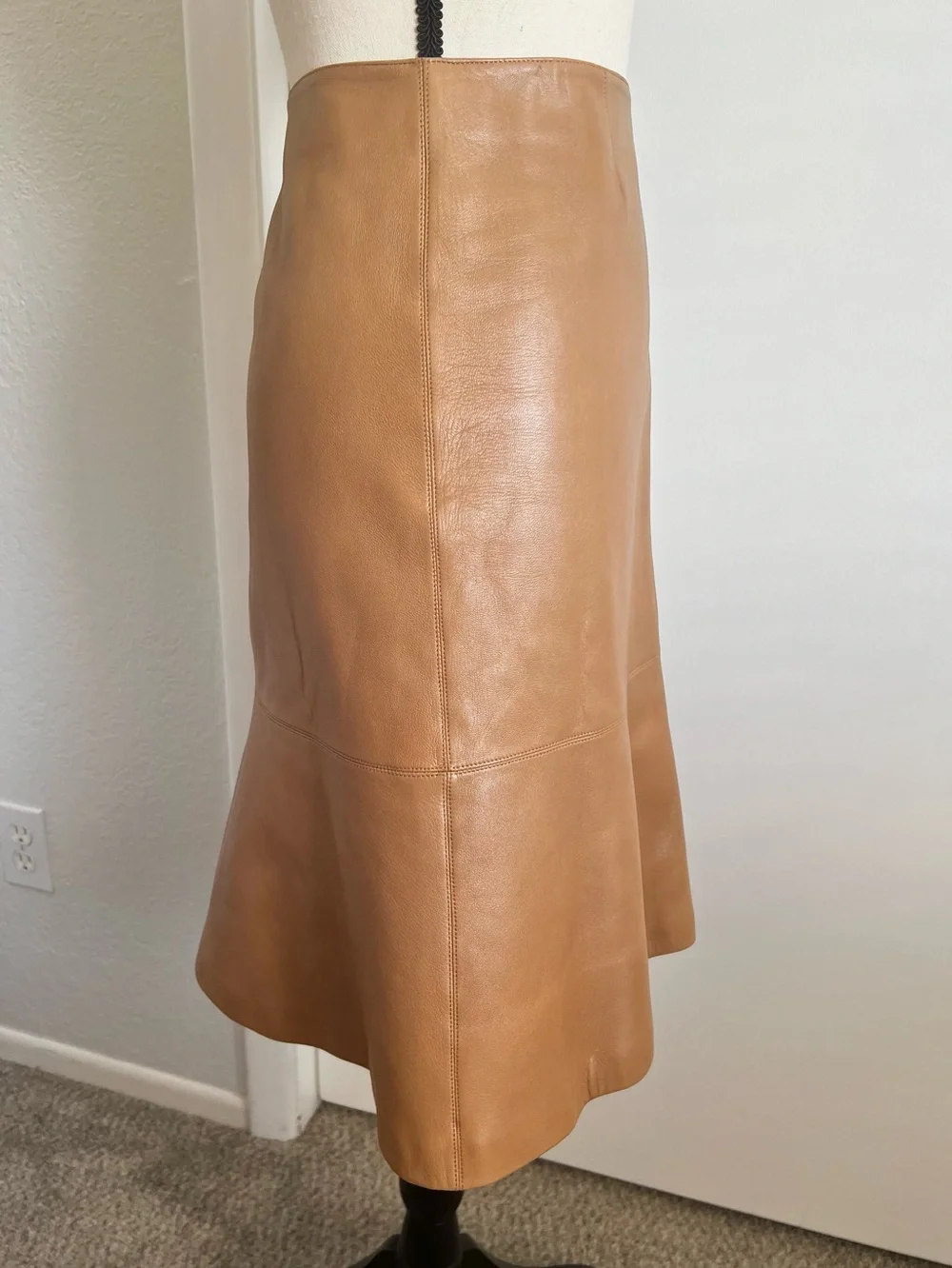 Chanel Leather Fluted Skirt